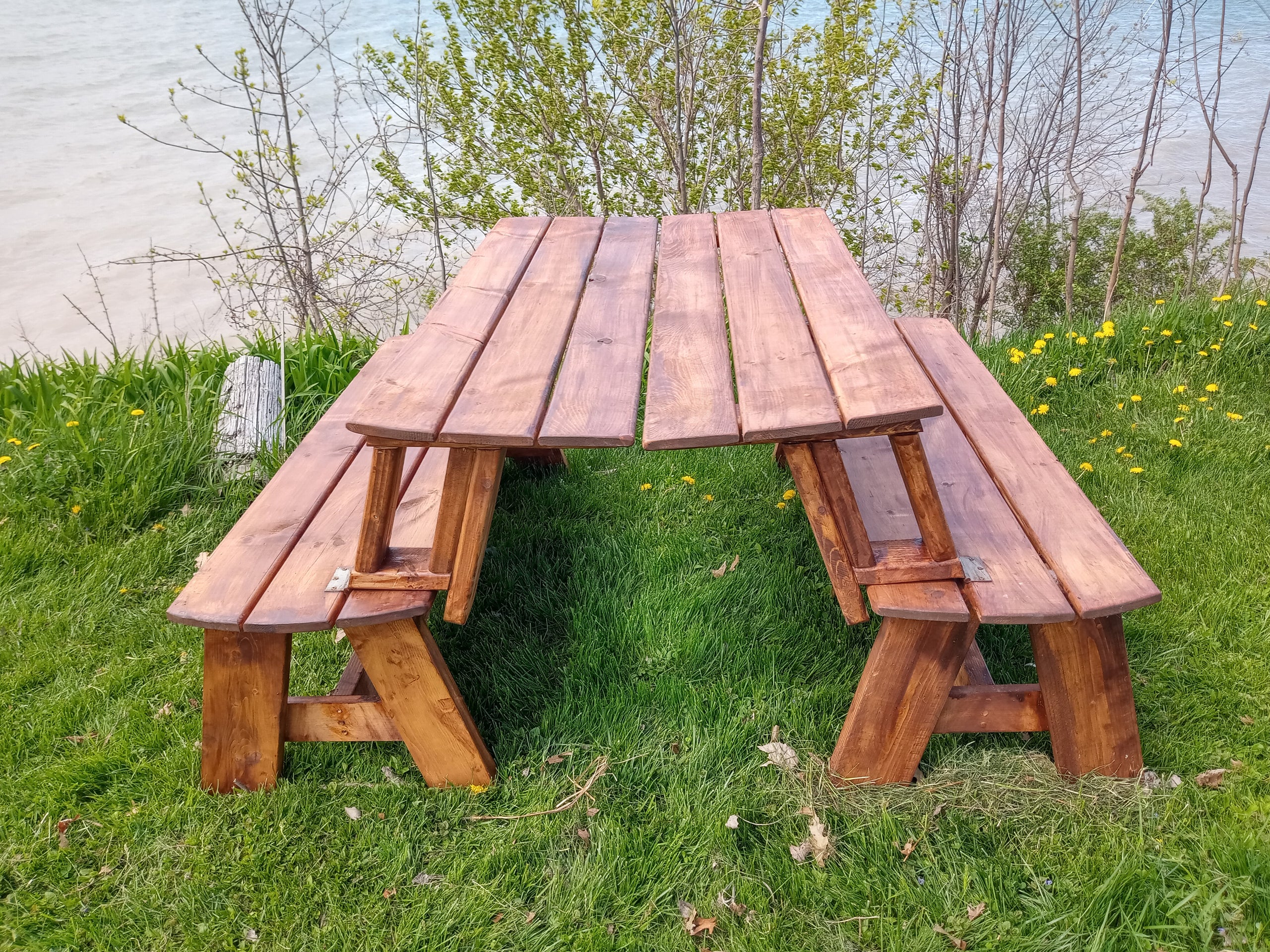 Half picnic table 2025 bench