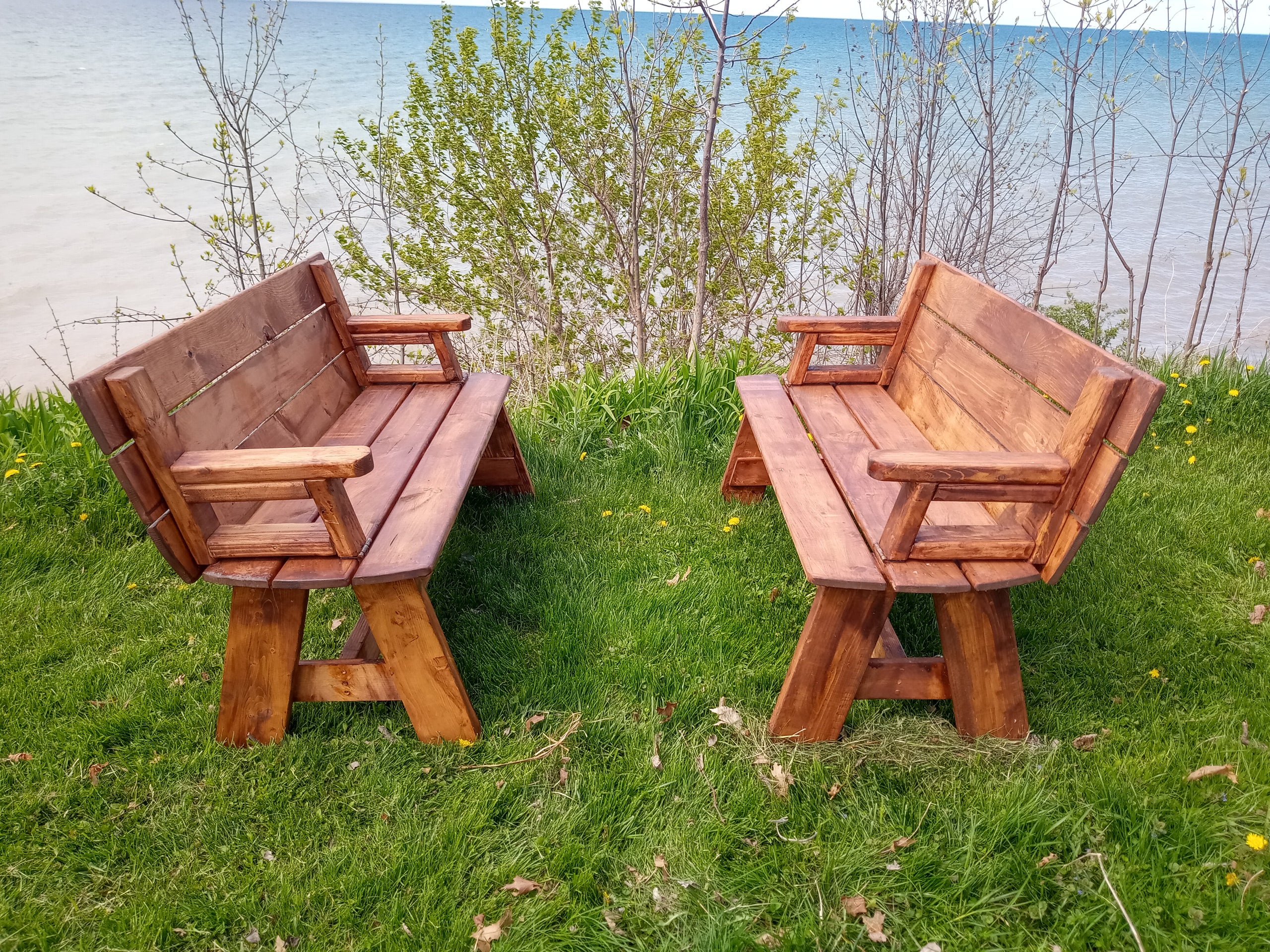 Half picnic table discount bench